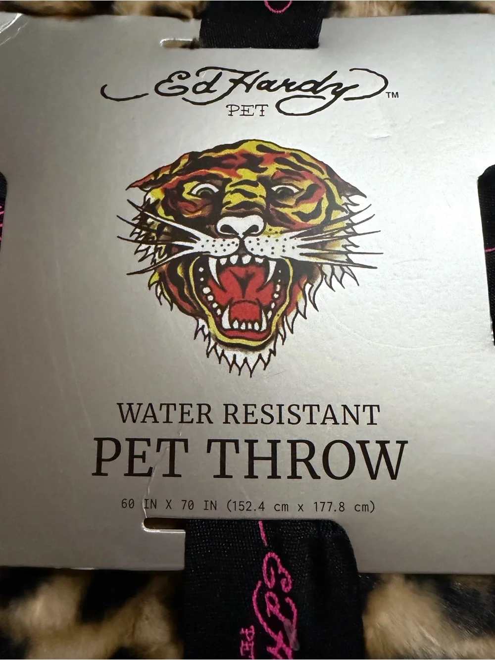 Ed Hardy Pet Throw with Multicolor Tiger Graphic (Yellow/Red/Black)